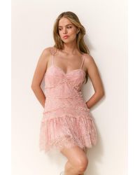 LoveShackFancy - Galilea Chantilly Lace Mini Dress For - Lyst