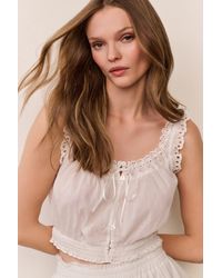 LoveShackFancy - Lupo Heart Eyelet Crop Top For - Lyst