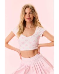 LoveShackFancy - Kudura Cropped Active Top For - Lyst