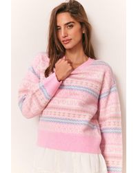 LoveShackFancy - Emberly Wool Fair Isle Pullover For - Lyst