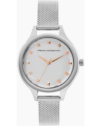 French Connection - Connection Case Round Shape Strap Quartz Watch - Lyst