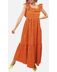 Brave Soul - Carla Long Dress Checked Summer Holiday Ladies Beach Maxi Dress - Lyst
