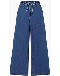 Ro&zo - Denim Drawstring Wide Leg Jeans - Lyst