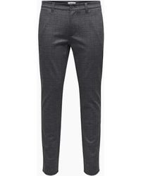 ONLY - Plaid Slim Five Pocket Chinos - Lyst