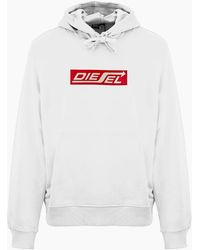 DIESEL - Arrow Logo Bright Hoodie - Lyst