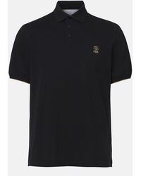 Brunello Cucinelli - Branded Cotton Polo Shirt - Lyst