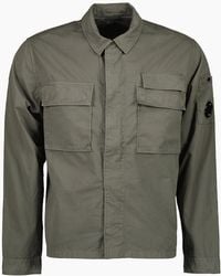 C.P. Company - Gabardine Half Zip Lens Overshirt - Lyst