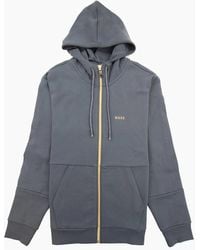 BOSS - Saggy 1 Embroidered Logo Zip Up Sweatshirt 027 - Lyst