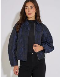 Gini London - Floral Jacquard Bomber Jacket - Lyst
