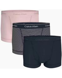 Calvin Klein - 3-Pack Cotton Classics Stripe Boxer Trunks - Lyst
