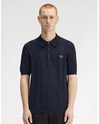 Fred Perry - Cable Knitted Polo Shirt - Lyst