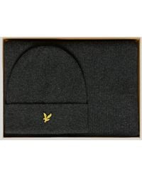 Lyle & Scott - Lambswool Blend Scarf And Beanie Set - Lyst