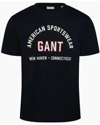 GANT - Printed Logo Crew Neck Short Sleeve Jersey T-Shirt - Lyst