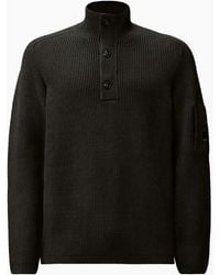 C.P. Company - Full Rib Half Button Lens Knit - Lyst