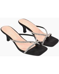 XY London - Ladies Megan Diamante Slip-On Kitten Heel Mules - Lyst