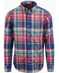 GANT - Madras Check Long Sleeved Shirt Rose/ Cotton - Lyst