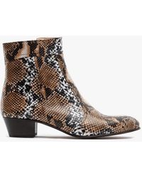 Club Cubano - Emmanuel Snakeprint Leather Cuban Heel Boots Hielo - Lyst