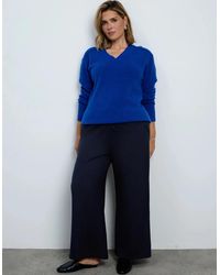 Live Unlimited London - Wool Blend V Neck Knitted Jumper - Lyst