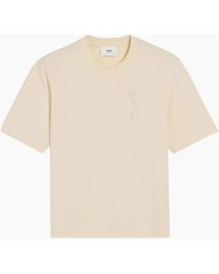 Ami Paris - Heart Patch T-Shirt Cream - Lyst