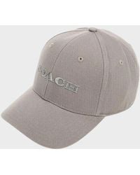 COACH - Logo Embroidered Baseball Cap Charcoal - Lyst