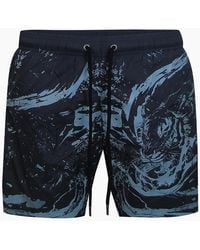 Philipp Plein - Plein Sport Water Tiger Logo Medium Boardshort Dark Swim Shorts - Lyst