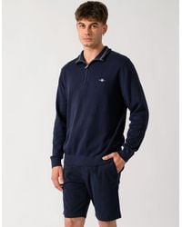 GANT - Classic Cotton Shield Logo Half Zip Jumper - Lyst