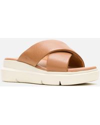 Hush Puppies - Uplift Leather Tan Sandals - Lyst