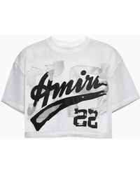 Amiri - Mesh 22 Cropped Tee - Lyst