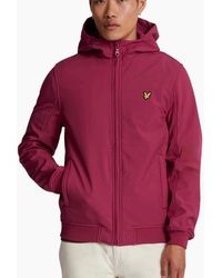 Lyle & Scott - Lyle & Scott Branded Rich Burgundy Fleece Back Softshell Jacket - Lyst