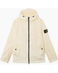 Stone Island - Hooded 4100001 Crinkle Reps Ny Jacket Ivory - Lyst