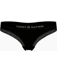 Tommy Hilfiger - Th Tonal Logo Lace Thong - Lyst