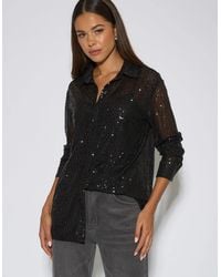 Gini London - Sequin Long Sleeves Shirt - Lyst
