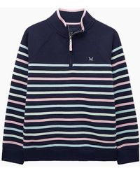Crew - Half Zip Striped Sweatshirt - Lyst