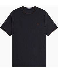 Fred Perry - Trim Detail Crepe Piqué T-Shirt - Lyst