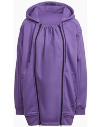 adidas - Solid Patterned Hooded Drawstring Ribbed Cuff Zipped Pocket Three - Lyst