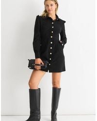 Gini London - Corduroy Mini Shirt Dress - Lyst