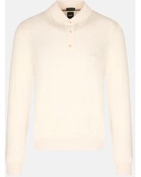 BOSS - H Lancione Ls Knitted Polo Cream - Lyst