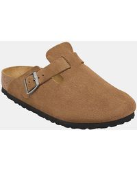 Birkenstock Boston - Suede Leather Clogs - Lyst