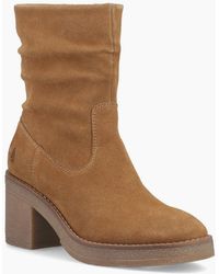 Hush Puppies - Flora Ruched Boot Mid Calf Boots Tan - Lyst