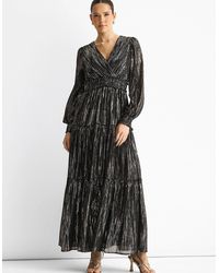 Gini London - Sparkle Chiffon Occassion Tiered Maxi Dress - Lyst