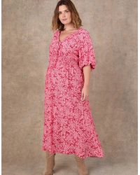 Live Unlimited London - Floral Print Puff Sleeve Elasticated Waist Dress - Lyst