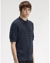 Fred Perry - Pointelle Knitted Polo Shirt - Lyst