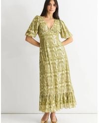Gini London - Viscose Animal Jacquard Occasion Midi Dress - Lyst