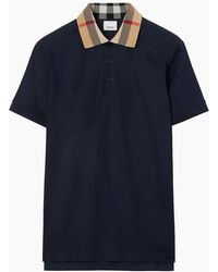 Burberry - Vintage Check Print Collar Polo Shirt - Lyst