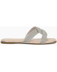 Dune - Lavenham Textured Flat Slide Sandals - Lyst