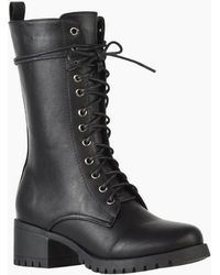 XY London - Ladies Jennifer Ankle Mid Block Heel Biker Boots - Lyst