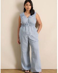 Live Unlimited London - And Chocolate Striped Wide Leg Trouser - Lyst