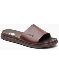 Base London - London Albany Leather Slides - Lyst