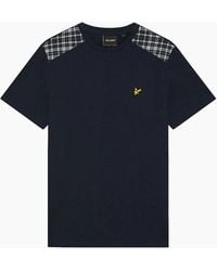 Lyle & Scott - Lyle & Scott Check Panelled T-Shirt Dark - Lyst