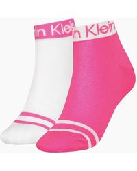Calvin Klein - 2-Pack Logo Welt Quarter Socks - Lyst
